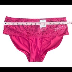 Auden Lace Hipster Panties, Hot Pink, Size S